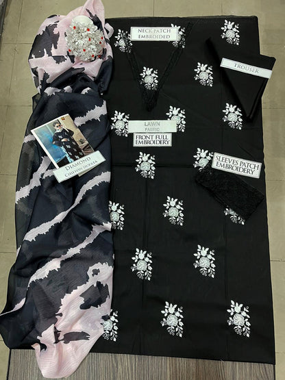 DFW-1283 Hussain Rehar Embroidery 3PC Lawn Suit