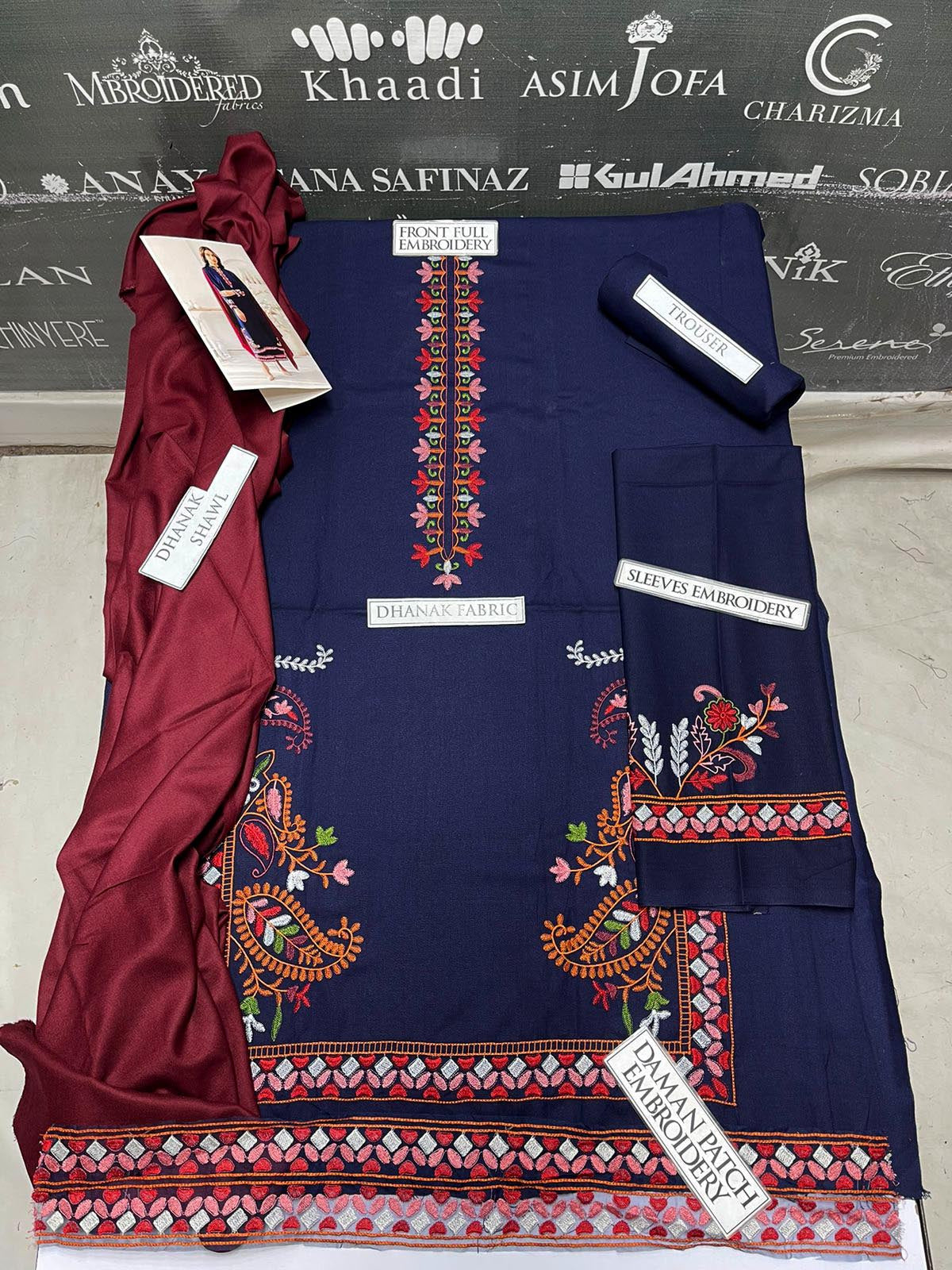 DFW-989 Jazmin Heavy Embroidery 3PC Dhanak Suit