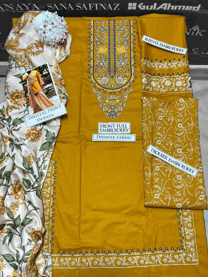DFW-1050 Sapphire Embroidery 3PC Dhanak Suit