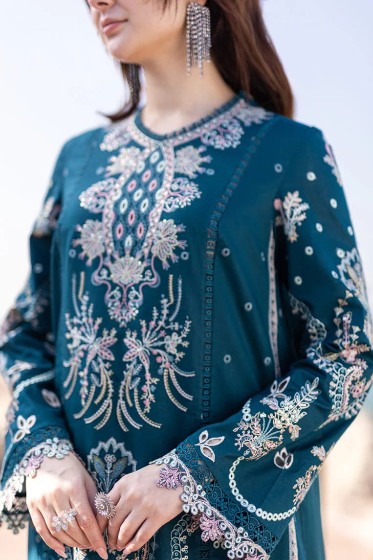 DFW-891 Qalamkar Heavy Embroidery 3PC Dhanak Suit