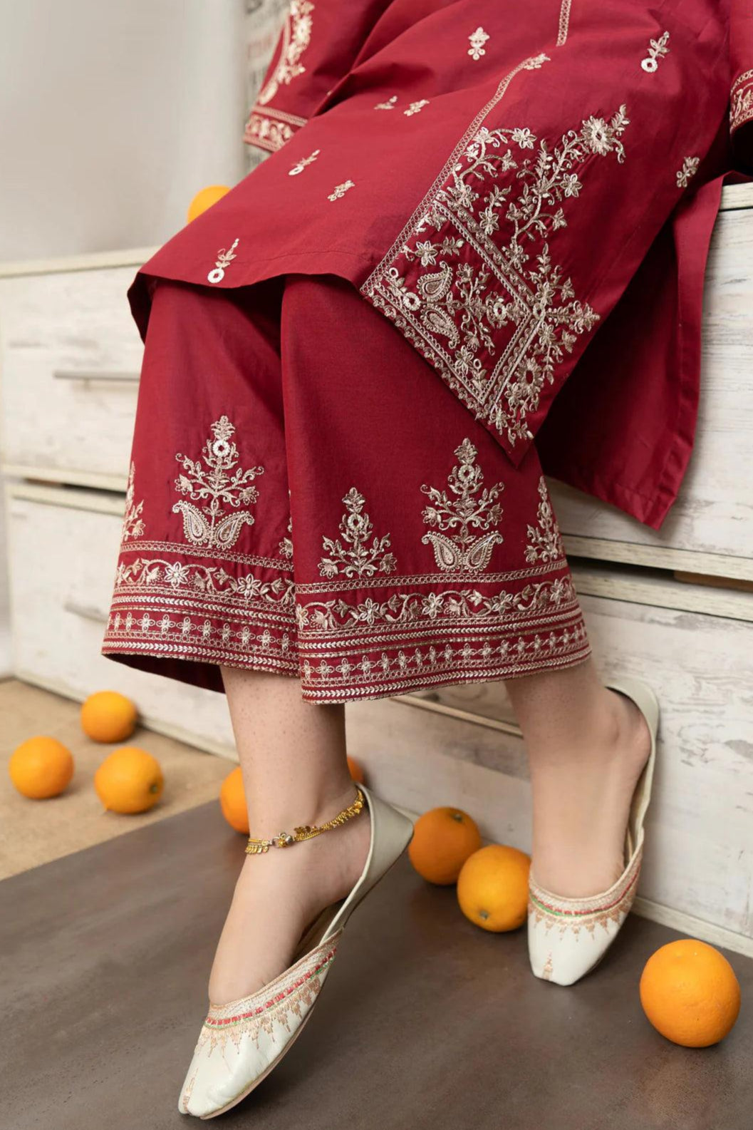 DFW-258 Urge Heavy Embroidery 3Pc Lawn Dress