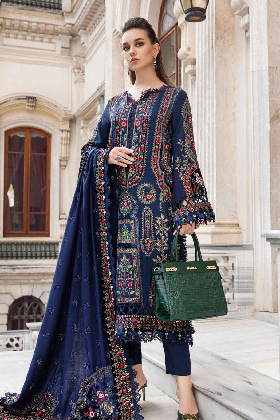 DFW-1072 Maria B Heavy Embroidery 3PC Dhanak Suit