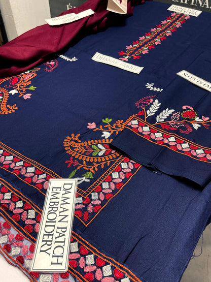 DFW-989 Jazmin Heavy Embroidery 3PC Dhanak Suit