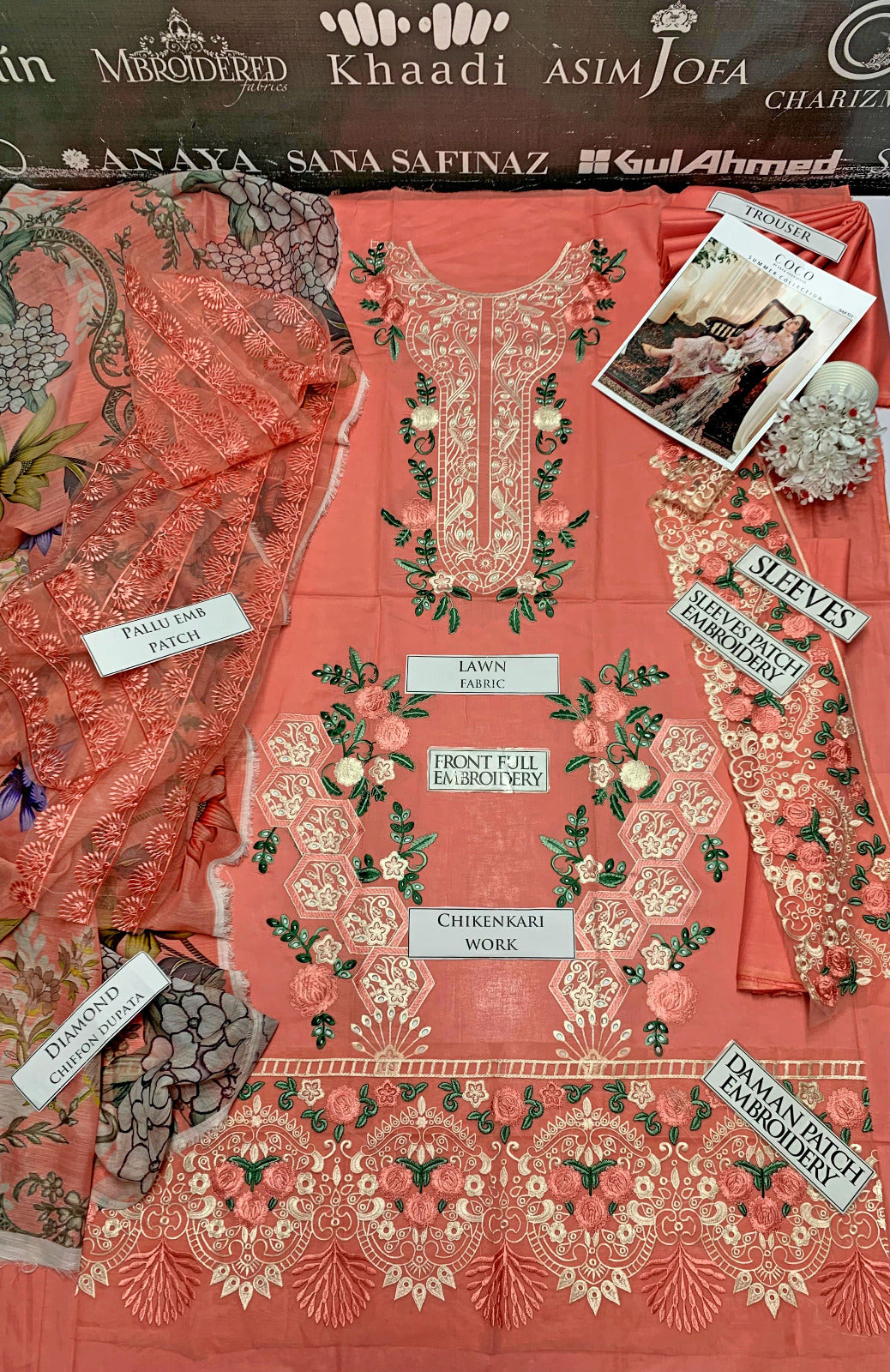 DFW-887 Zara Shah Jahan Heavy Embroidery 3PC Lawn Suit