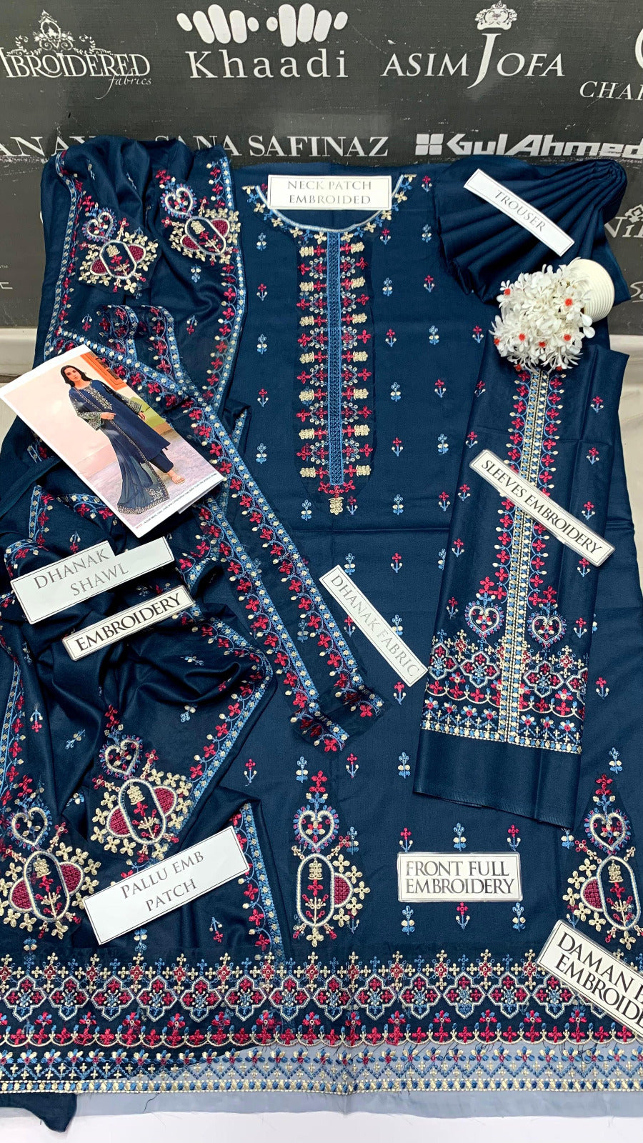 DFW-910 Bitik Heavy Embroidery 3PC Dhanak Suit