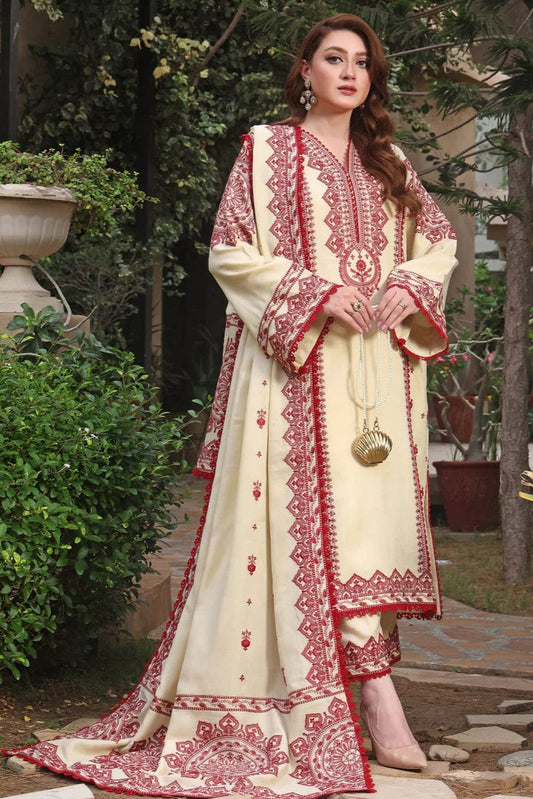 DFW-1051 Aneelas Embroidery 3PC Dhanak Suit