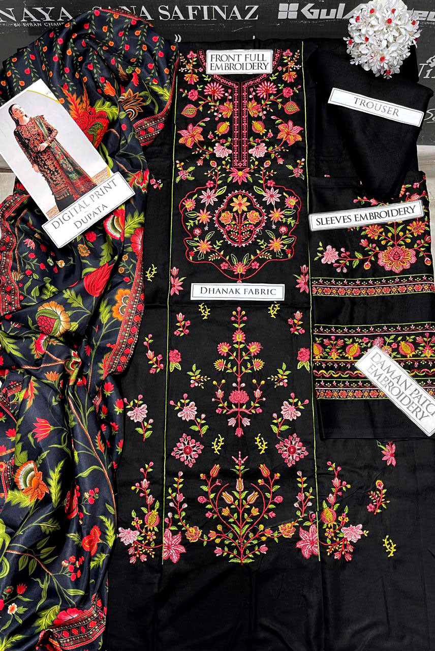 DFW-1180 Hussain Rehar Heavy Embroidery 3PC Dhanak Suit