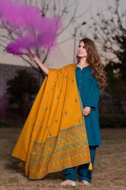 DFW-1243 ASling Embroidery 3PC Dhanak Suit