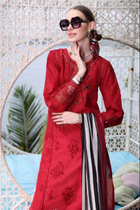 DFW-259 Maria B Embroidery 3Pc Lawn Dress