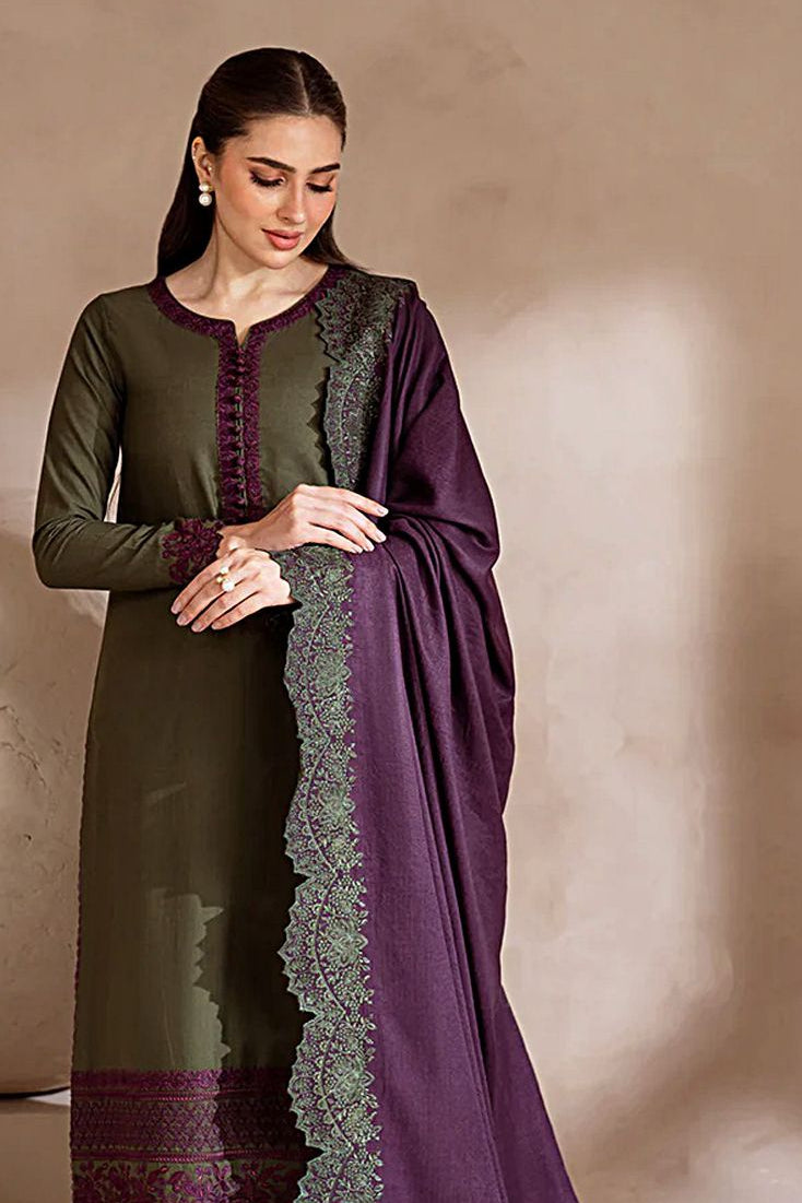 DFW-1190 Iznik Embroidery 3PC Dhanak Suit