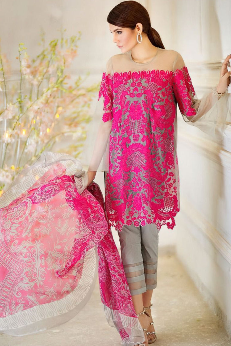 DFW-272 Sana Safinaz Heavy Embroidery 3Pc Lawn Dress