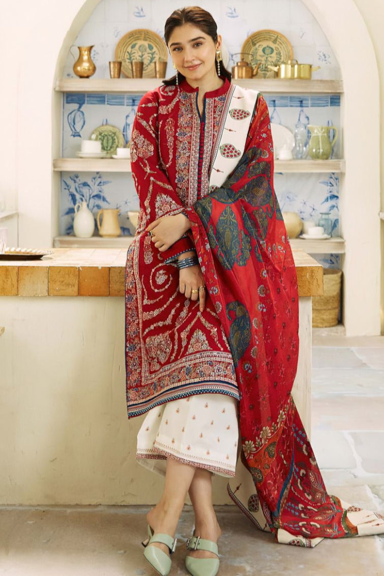 DFW-201 Zara Shah Jahan Heavy Embroidery 3Pc Lawn Suit