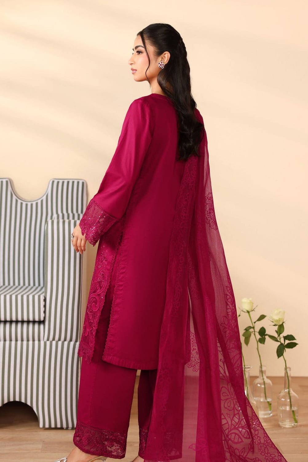 DFW-1081 Maria B Heavy Embroidery 3PC Dhanak Suit