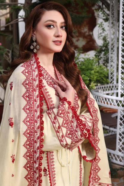 DFW-1051 Aneelas Embroidery 3PC Dhanak Suit