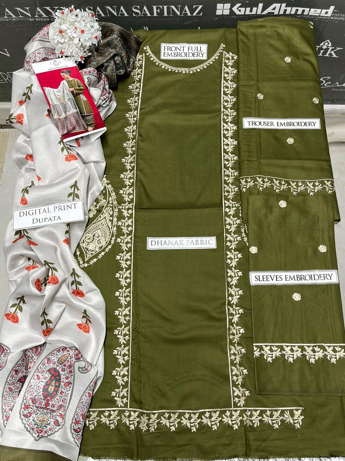 DFW-990 Urge Heavy Embroidery 3PC Dhanak Suit
