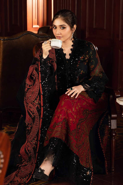 DFW-1201 Baroque Embroidery 3PC Karandi Suit