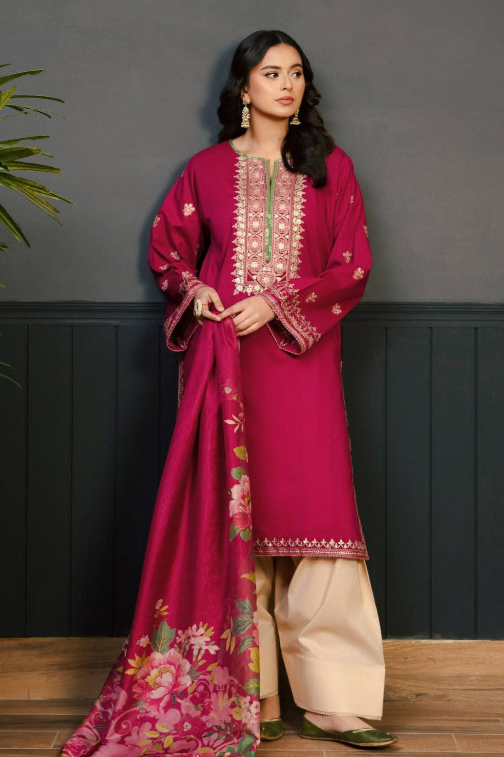 DFW-1174 Kokum Embroidery 3PC Dhanak Suit