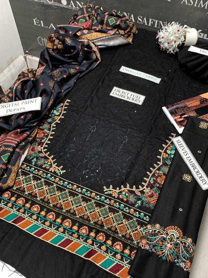 DFW-878 Baroque Heavy Embroidery 3PC Dhanak Suit