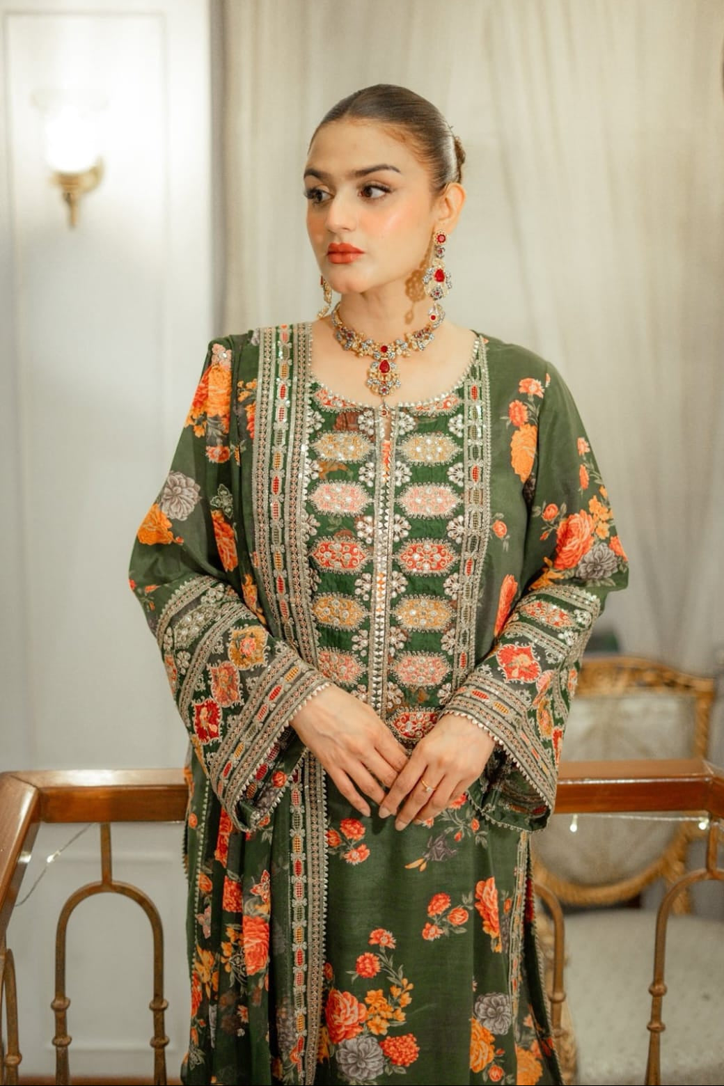 DFW-1177 Aneelas Embroidery 3PC Karandi Suit