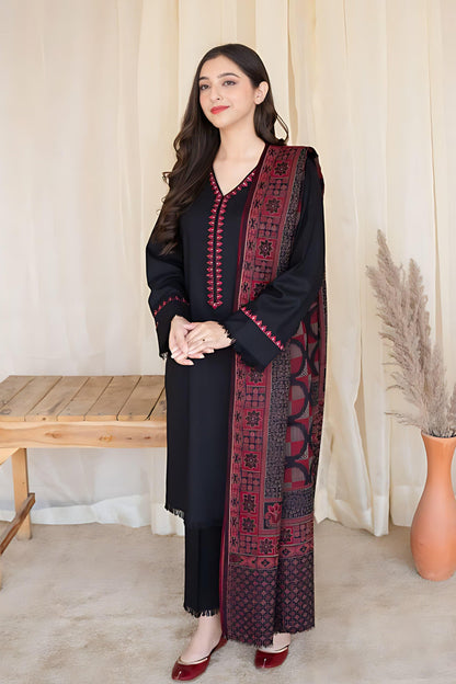 DFW-1255 A Sling Embroidery 3PC Dhanak Suit