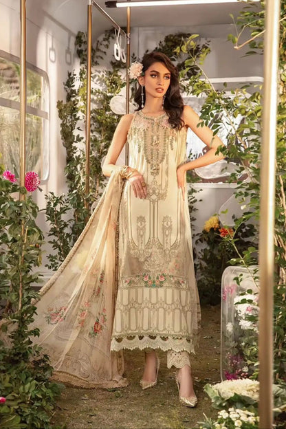 DFW-210 Maria B Heavy Embroidery 3Pc Lawn Suit