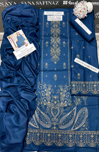 DFW-1154 Bareeze Heavy Embroidery 3PC Dhanak Suit