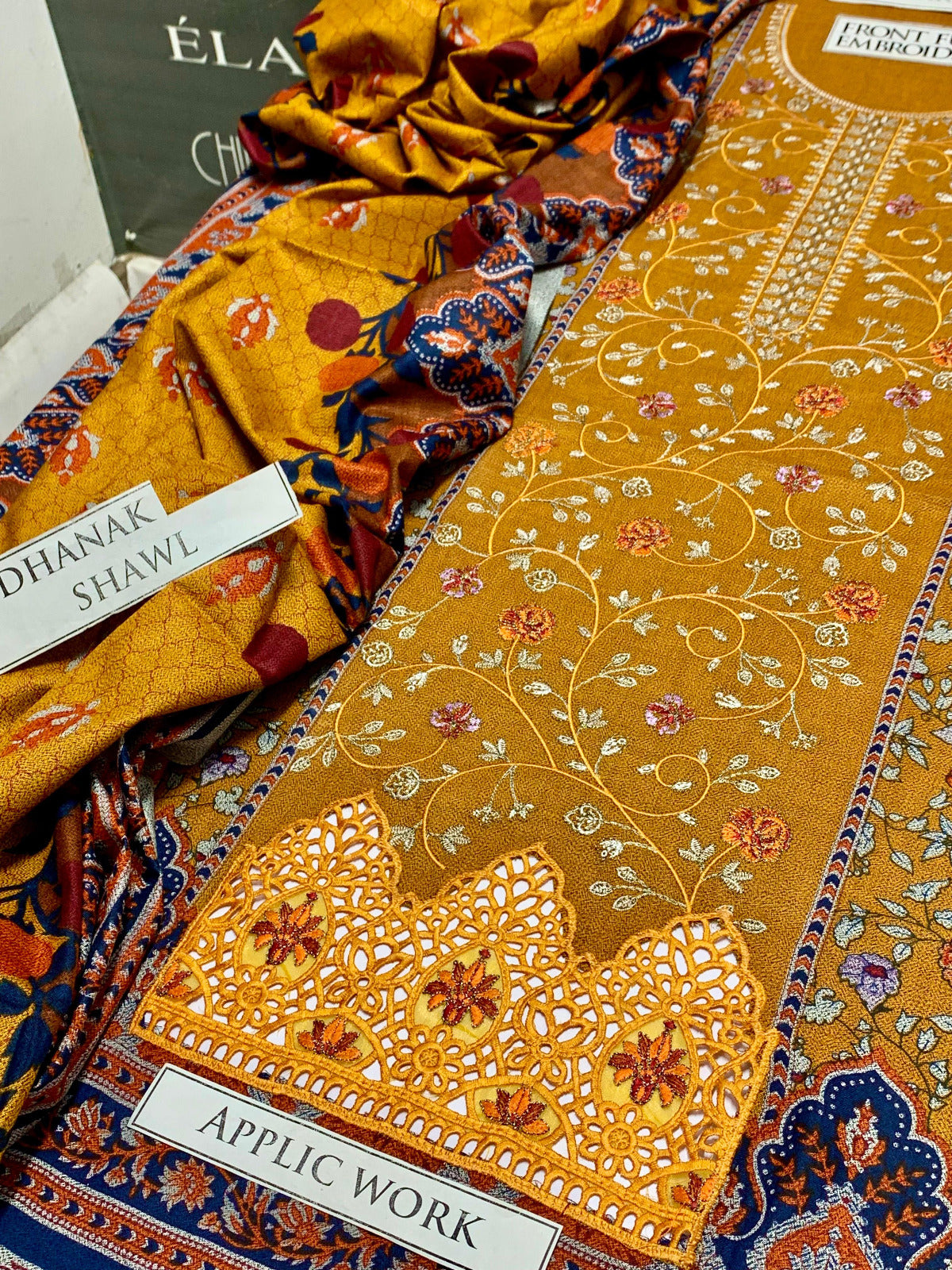 DFW-951 BJ Textile Heavy Embroidery 3PC Dhanak Suit