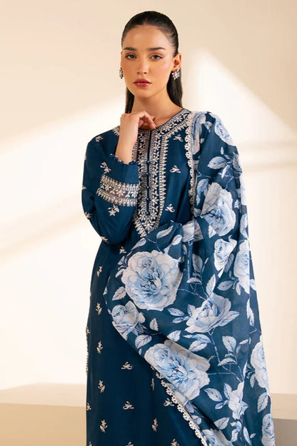 DFW-968 Cross  Stich Heavy Embroidery 3PC Linen Suit
