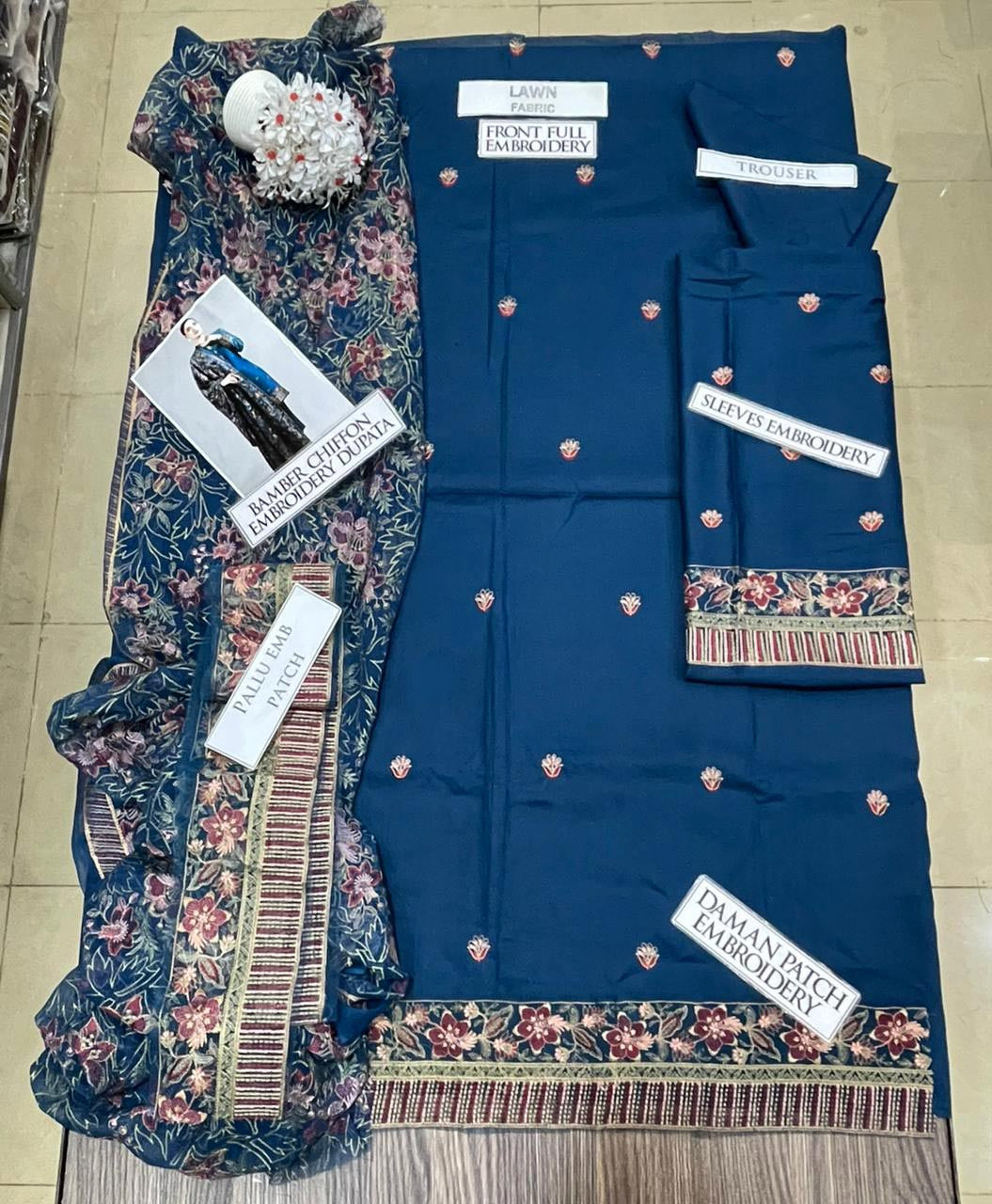 DFW-1318 Bareeze Embroidery 3PC Lawn Suit