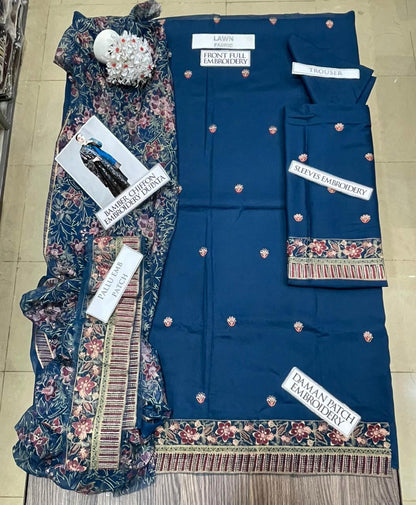 DFW-1318 Bareeze Embroidery 3PC Lawn Suit