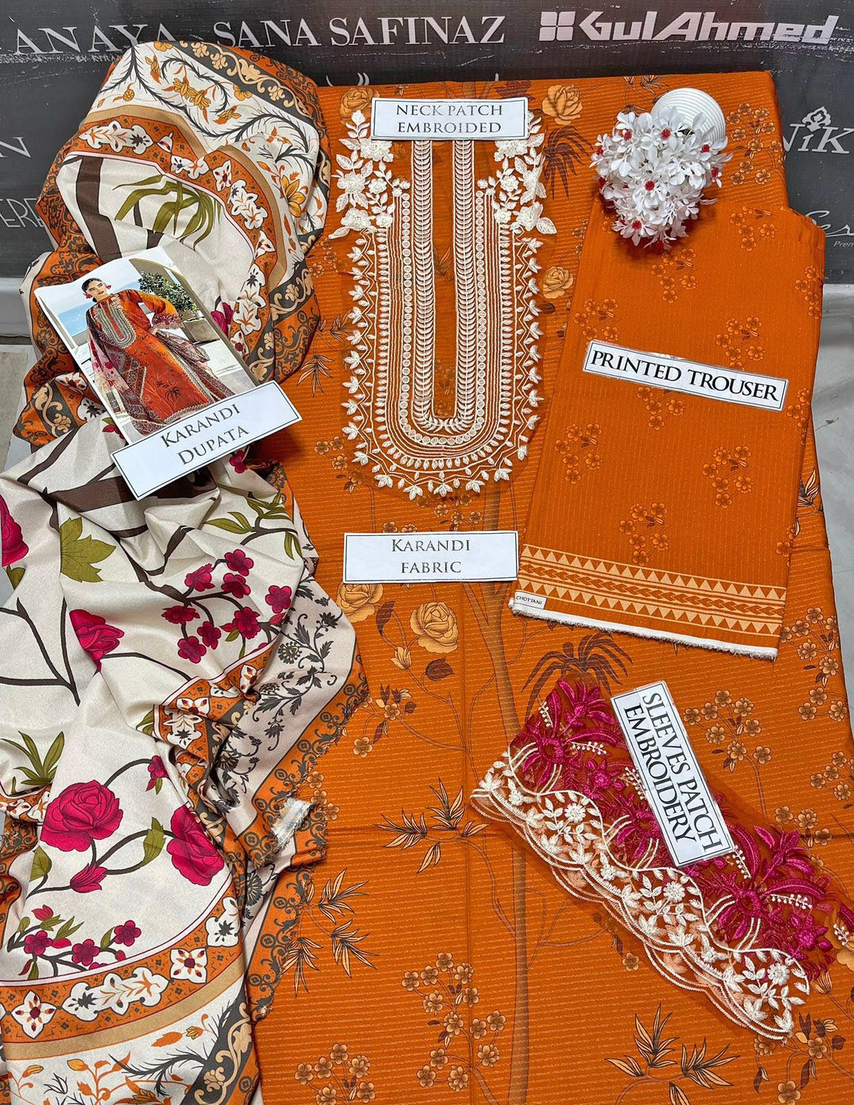 DFW-1125 Zainab Chottani Embroidery 3PC Karandi Suit