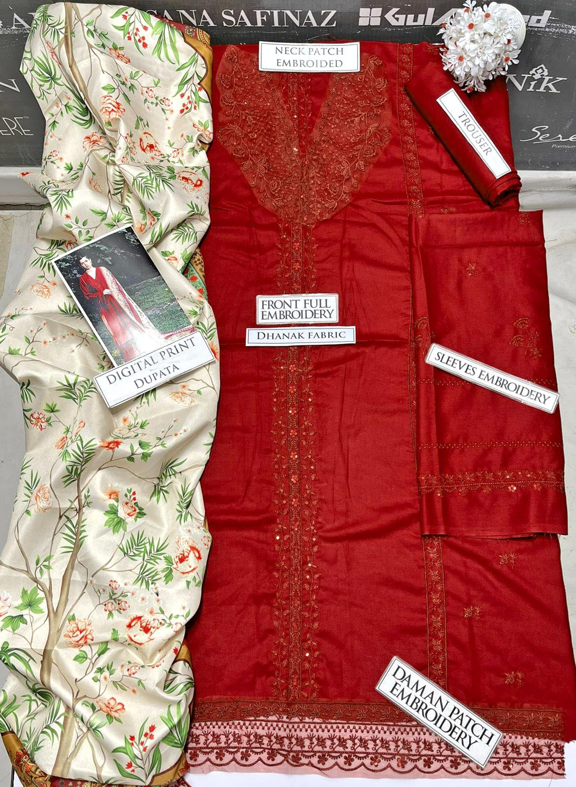DFW-1024 Ziva Embroidery 3PC Dhanak Suit