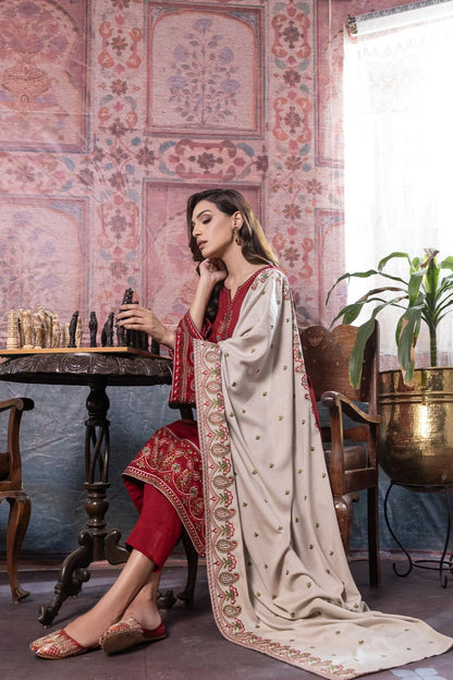 DFW-985 Noor Heavy Embroidery 3PC Dhanak Suit