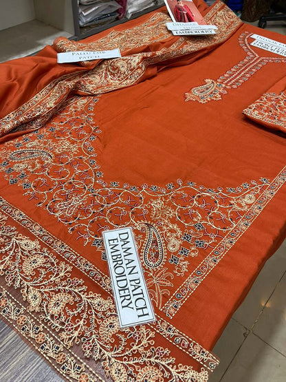 DFW-1258 Batik Embroidery 3PC Dhanak Suit
