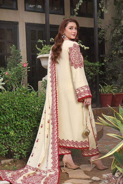 DFW-1051 Aneelas Embroidery 3PC Dhanak Suit