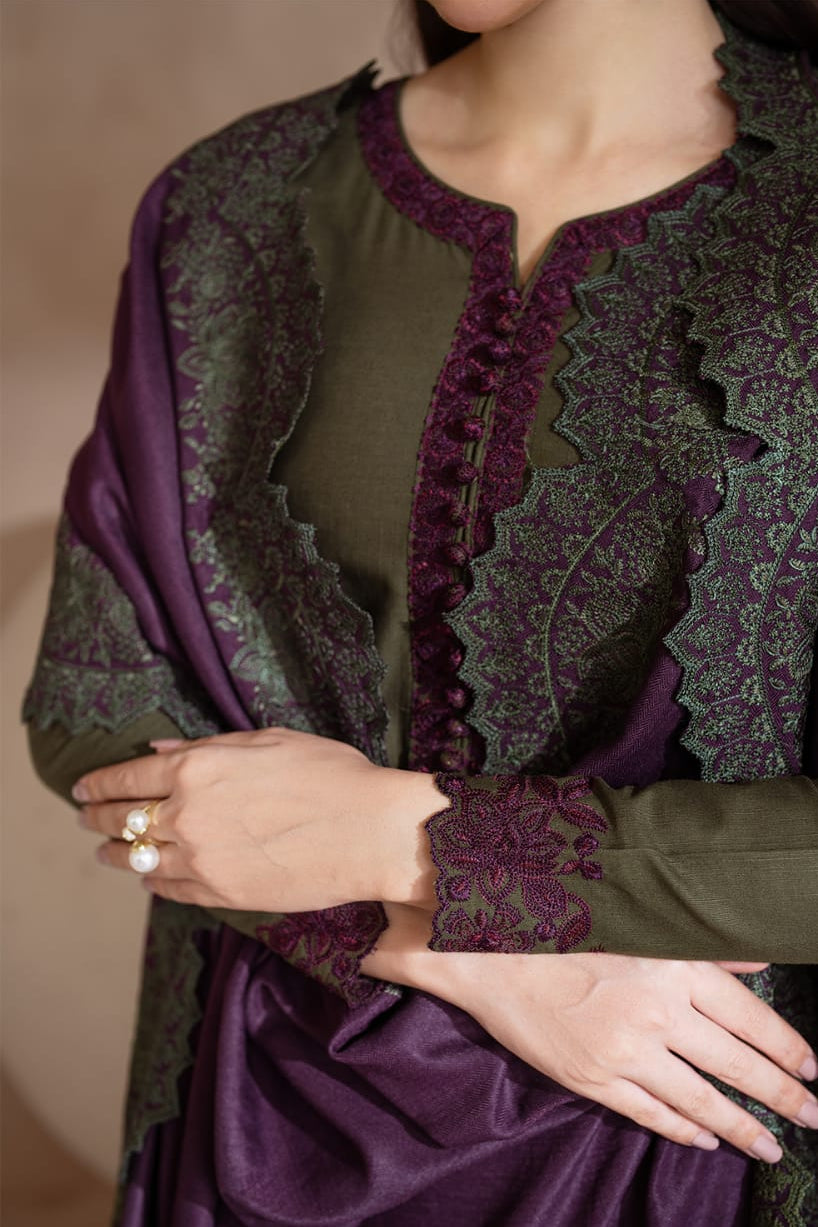 DFW-1190 Iznik Embroidery 3PC Dhanak Suit