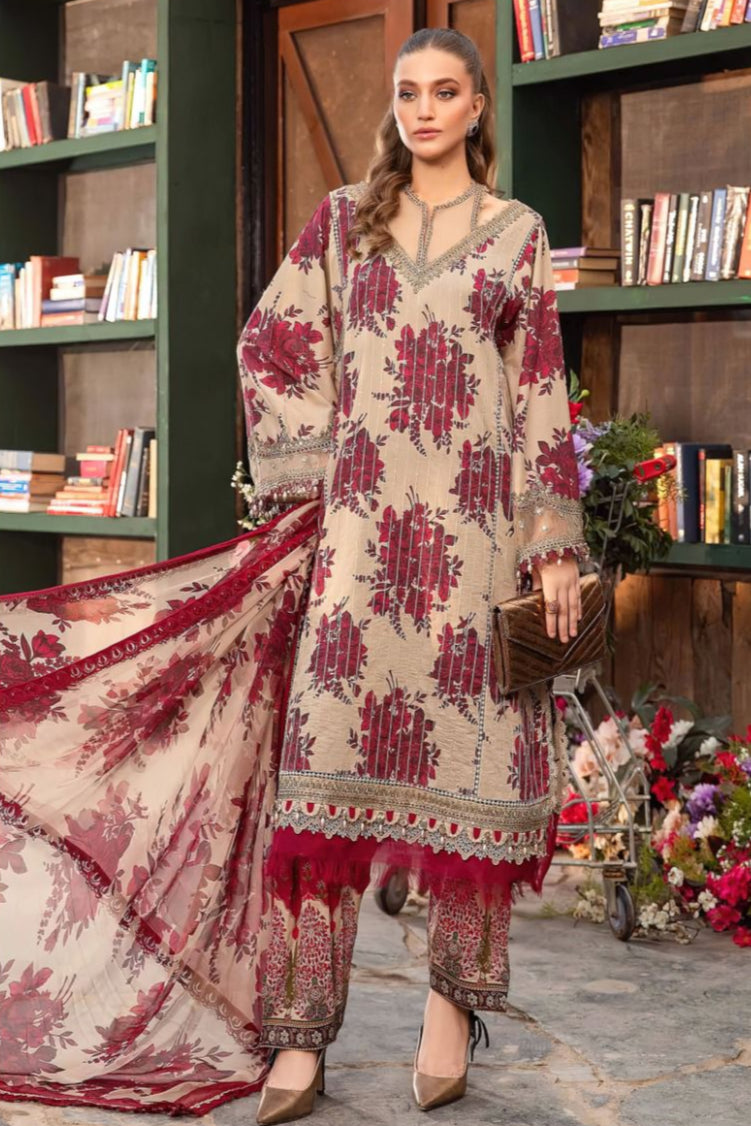 DFW-337 Maria B Embroidery 3Pc Lawn Suit