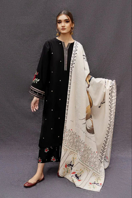 DFW-879 Beechtree Heavy Embroidery 3PC Linen Suit