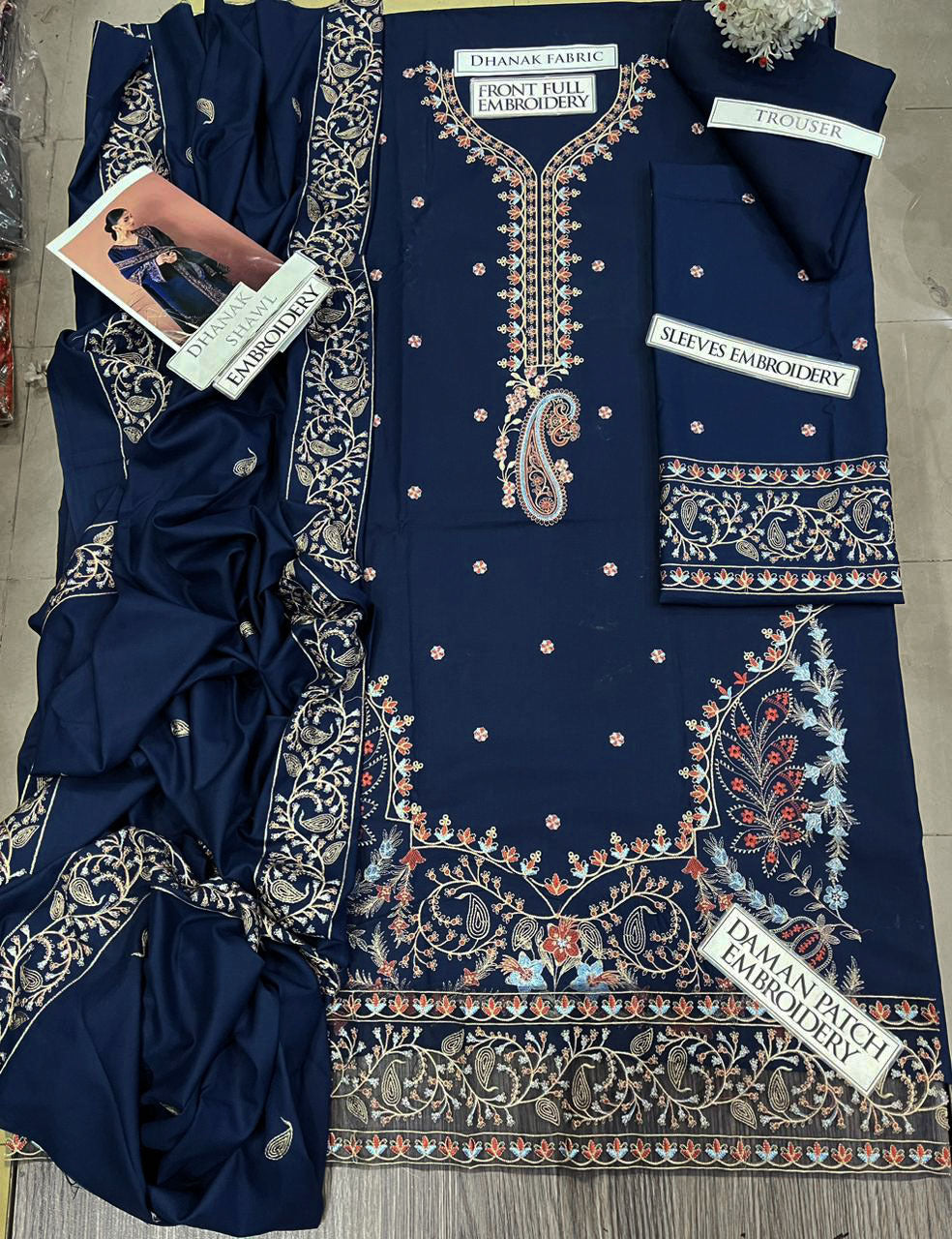 DFW-1227 Batik Embroidery 3PC Dhanak Suit