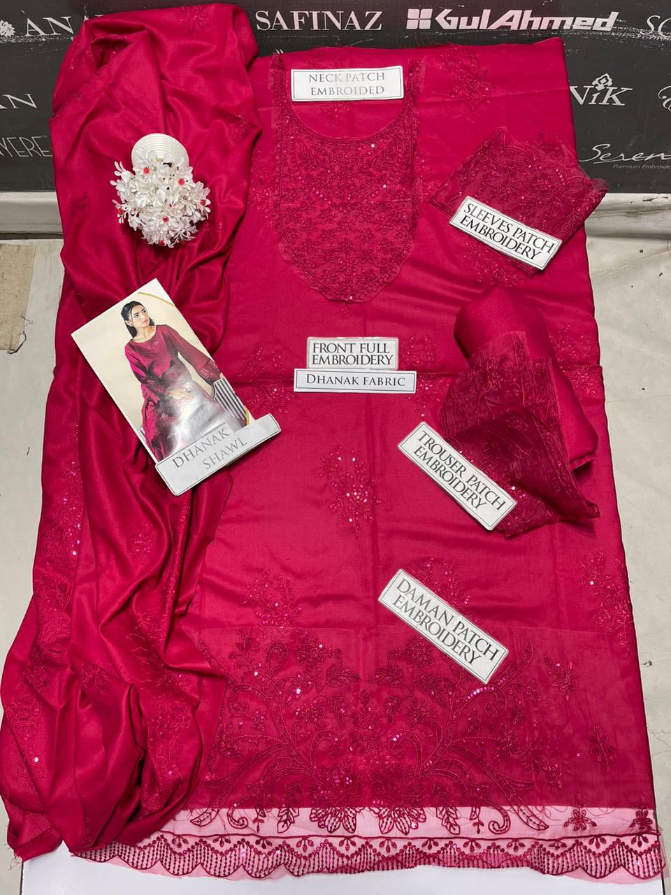 DFW-1081 Maria B Heavy Embroidery 3PC Dhanak Suit