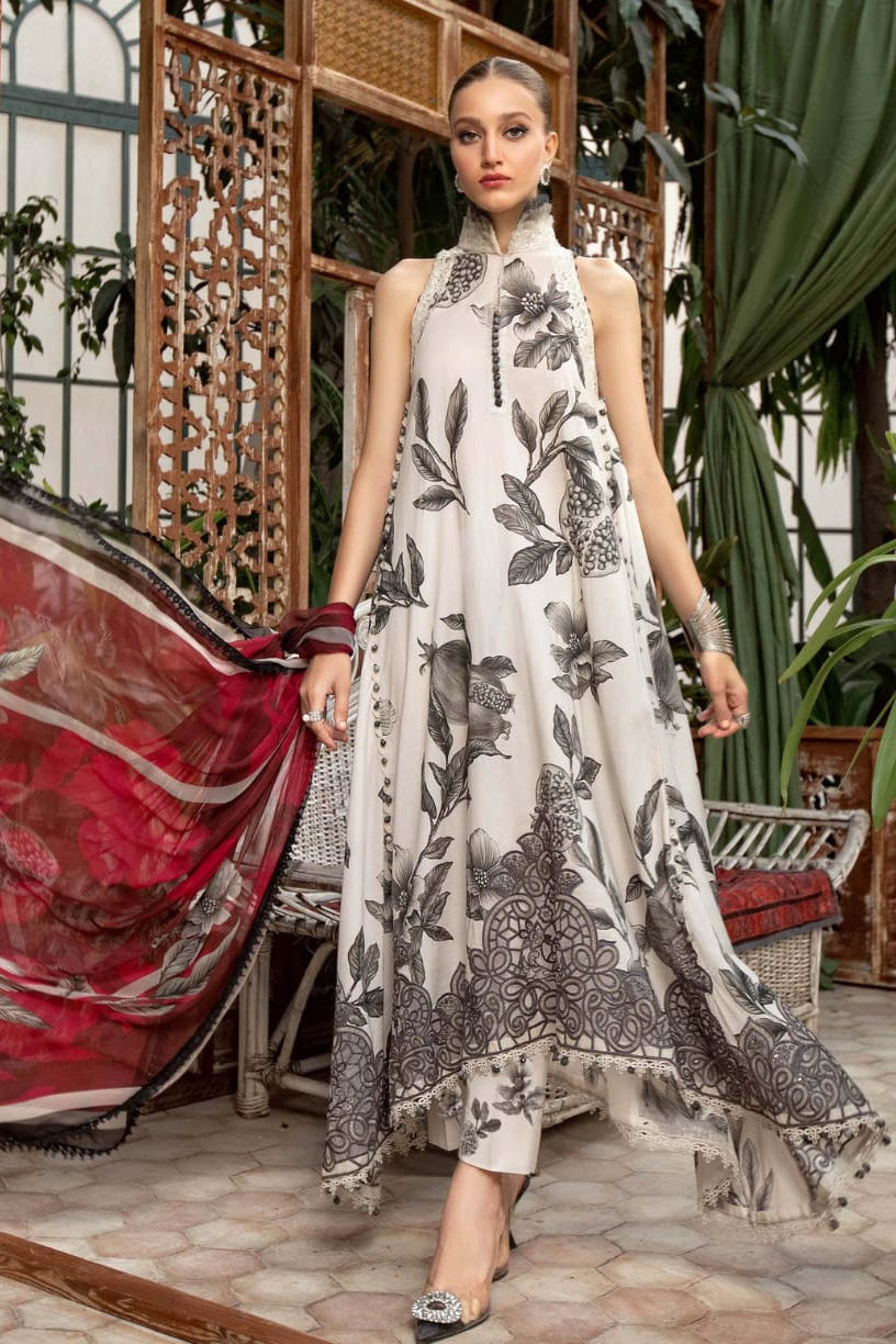 DFW-583 Maria B Embroidery 3Pc Lawn Suit
