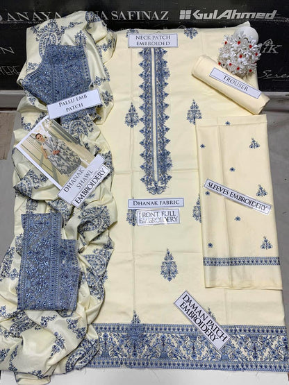 DFW-1066 Bareeze Heavy Embroidery 3PC Dhanak Suit