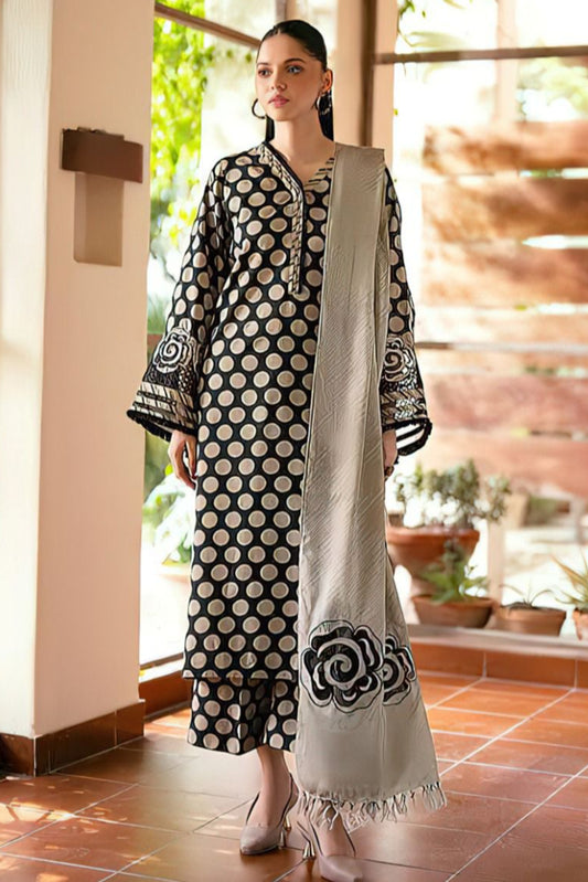 DFW-289 Baroque Embroidery 3Pc Lawn Dress