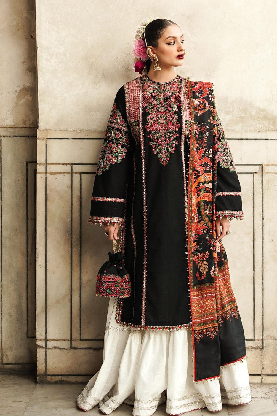 DFW-1073 Hussain Rehar Heavy Embroidery 3PC Dhanak Suit