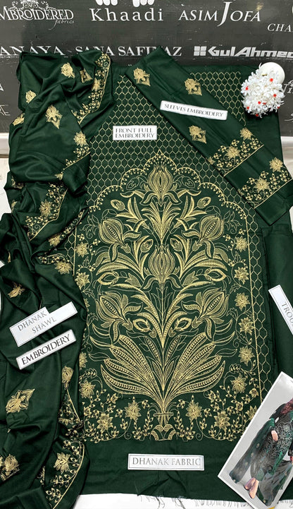 DFW-892 Bareeze Heavy Embroidery 3PC Dhanak Suit