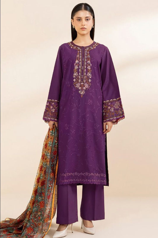 DFW-419 Sapphire Heavy Embroidery 3Pc Lawn Suit