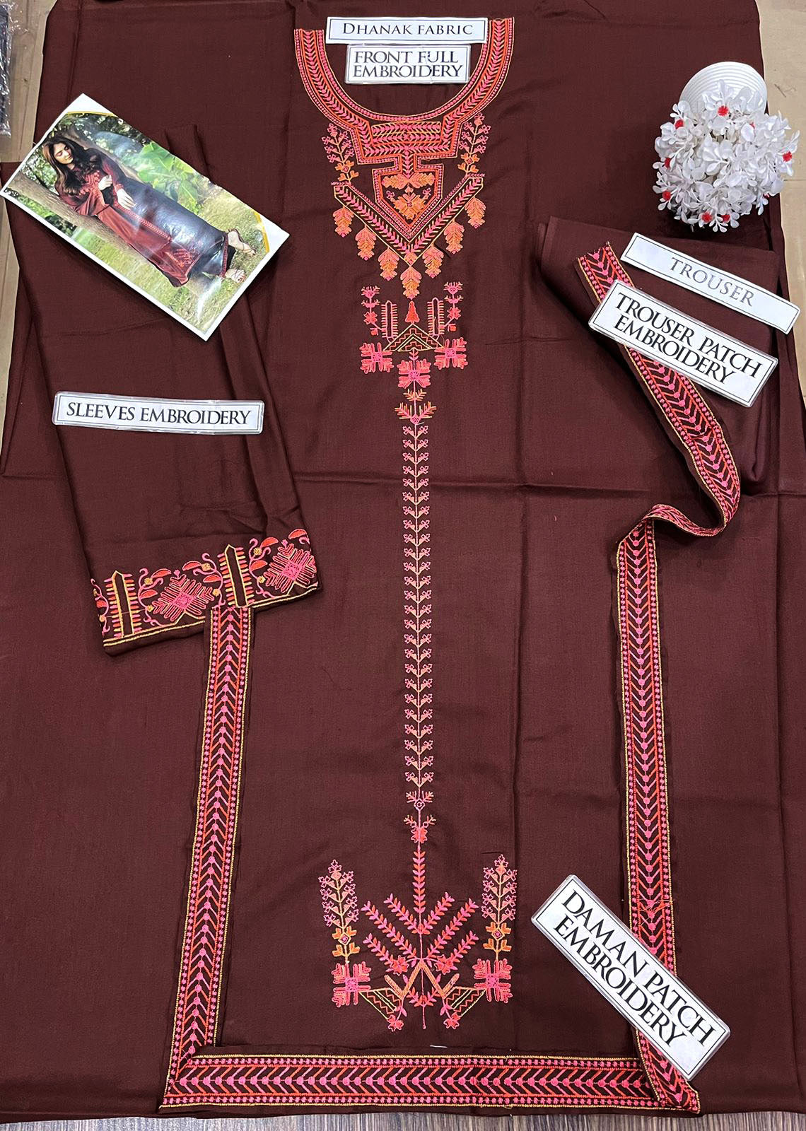 DFW-1216 Sapphire Embroidery 2PC Dhanak Suit