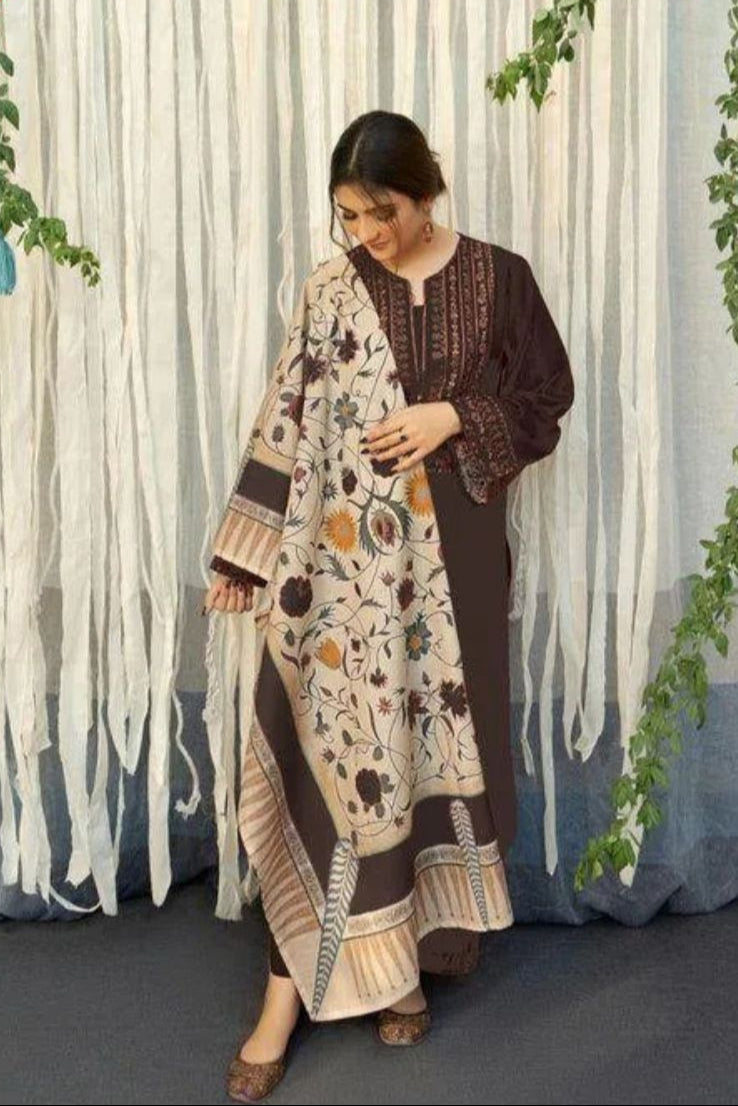 DFW-991 A Sling Heavy Embroidery 3PC Dhanak Suit