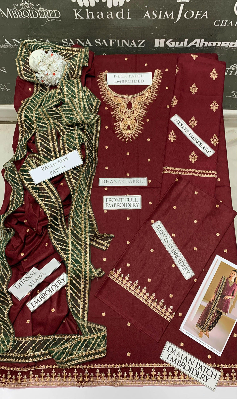 DFW-922 Jazmin Heavy Embroidery 3PC Dhanak Suit