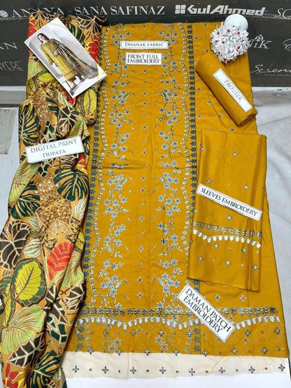 DFW-1005 Sobia Nazir Heavy Embroidery 3PC Dhanak Suit